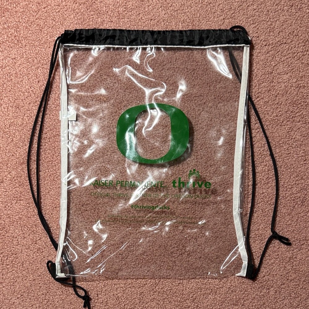 Clear Drawstring Backpack With University Of Oreg… - image 1